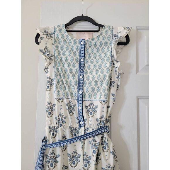 Gal Meets Glam Collection Eden Jumpsuit Women’s Blue Combo Sleeveless Size 4 - Picture 5 of 12